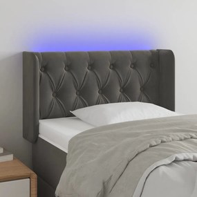 Testiera A Led Grigio Scuro 83x16x78/88 Cm İn Velluto /