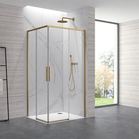 Cabina doccia 70x100cm angolare porte scorrevoli finitura oro| KLA1000R - KAMALU