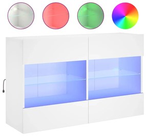 Mobile TV a Parete con Luci LED Bianco 98,5x30x60,5 cm