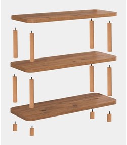 Libreria in pino decorato in colore naturale 80x75 cm Step - Kalune Design