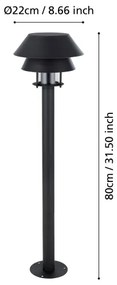 Eglo 900803 - Lampada da esterno CHIAPPERA 1xE27/40W/230V 80 cm IP65