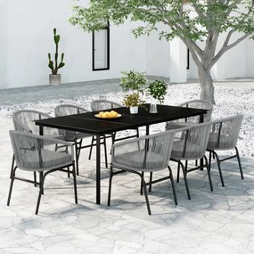Set mobili da pranzo da giardino 9 pz antracite