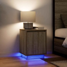 Comodini Con Luci A Led 2 Pz Rovere Sonoma 38x34x50 Cm /
