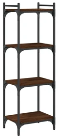 Libreria 4 ripiani rovere marrone 40x30x120cm legno multistrato