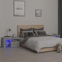 Comodini 2 pz con Luci LED Grigio Sonoma 70x36,5x40 cm cod mxl 31100