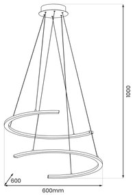 Lampadario LED a sospensione con filo DOUBLEMOON LED/30W/230V nero