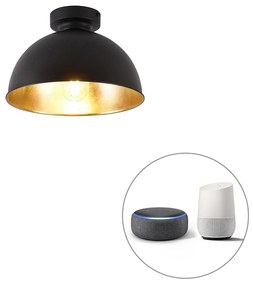 Lampada da soffitto intelligente nera con oro 28 cm con WiFi A60 - Magnax