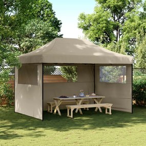 Tendone Per Feste Pieghevole Pop-up Con 3 Pareti Tortora /
