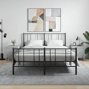 Comodini 2 Pz Grigio Cemento 40x40x50 Cm İn Legno Multistrato /