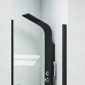 Porta doccia 90cm con telaio nero opaco vetro trasparente NICO-C3000 - KAMALU