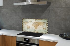 Pannello paraschizzi cucina Mappa bruciata 100x50 cm