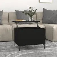 Tavolino da Salotto Nero 60x44,5x45 cm in Legno Multistrato 819573