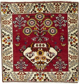 Shiraz Tappeto persiano 70 x 70 Rosso (Iran) Annodato A Mano