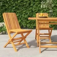 Sedie da Giardino Pieghevoli 2pz 47x47x89cm Legno Massello Teakcod mxl 81924