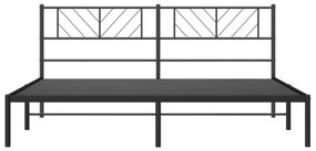 Giroletto con testiera in metallo nero 183x213 cm
