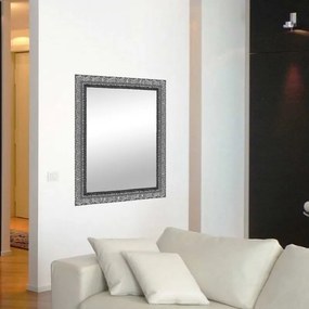 Specchio Matteo rettangolare in legno argento 68 x 88 cm