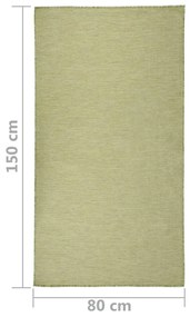 Tappeto da Esterni a Tessitura Piatta 80x150 cm Verde