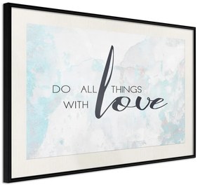 Poster  With Love  Cornice Quadri Cornice nera con pass-partout, Larghezza x Altezza Home decor 30x20