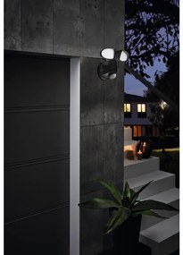 Faro da esterno con sensore di movimento Pagino in policarbonato, nero, Modulo LED 2x6W EGLO