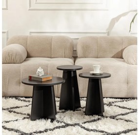 SET 3x Tavolino LUME diametro 28/33/43 cm nero