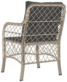 Sedie da Giardino con Cuscini 2 pz Grigio Chiaro in Polyrattan