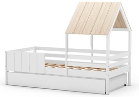 Letto da bambini a forma di casa bianco 90x190 cm Valka – Marckeric