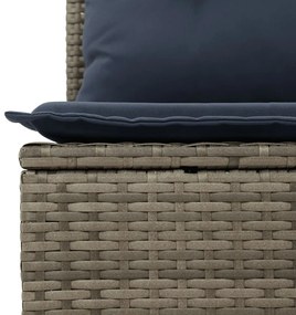 Set divano giardino 10 pz con cuscini grigio chiaro polyrattan