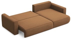 Divano angolare color terracotta allungabile/con contenitore (con penisola a destra/con chaise lounge) Kapua – Makamii