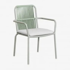 Confezione da 2 sedie da pranzo impilabili con braccioli in alluminio - Sklum