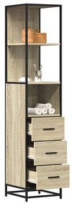 Armadietto Bagno Rovere Sonoma 35x37,5x166 Cm Legno Multistrato /