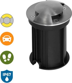 Faretto Carrabile Bidirezione GU10 IP67 - INOX con Doppio Pressacavo