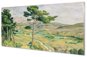 Rivestimento parete cucina S. Victoria e il viadotto nella valle dell'Arco di Paul Cézanne 100x50 cm