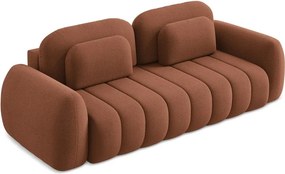 Divano color terracotta allungabile/con contenitore con rivestimento in bouclé 266 cm Pele – Makamii
