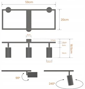 Faretto da soffitto 3xGU10/30W/230V bianco