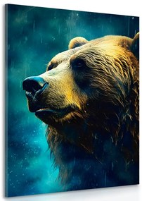 Stampa su tela – Orso blu-oro