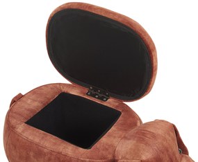 Pouf animaletto in velluto marrone DOGGY Beliani