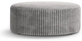 Poggiapiedi grigio chiaro con rivestimento in velluto a coste Dia – Micadoni