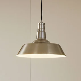 Lindby lampada a sospensione Laylan, nichel/bianco, Ø 36 cm, metallo