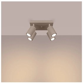 Faretto grigio tortora in metallo ø 6,5 cm Gleam – Sollux