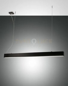 Next lampadario a sospensione nero l.112x4,6cm dimmerabile doppia e...