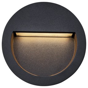 Lampada da parete moderna da incasso nera con LED IP65 - Gem