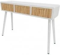 Consolle 3 Cassetti 110x40x78 cm Charley in Legno Bianco