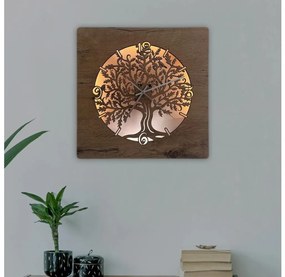 Li-Go 5652/DUB2 - Orologio LED dimmerabile LED/10W/5V 20000 mAh 42x42 cm rovere+ telecomando