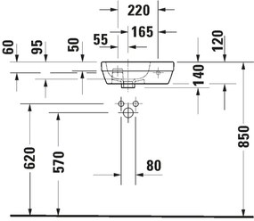 Duravit 7494000412 - Lavabo sospeso D-CODE 40x22 cm ceramica/bianco lucido