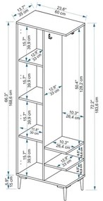 Mobile Ingresso Cappottiera 60 Cm Con Anta Laterale Freia Rovere E Bianco