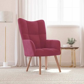 Sedia Relax Rosso Vino İn Velluto /