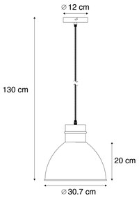 Lampada a sospensione intelligente grigia 30 cm incl. lampadina A60 wifi - Dory