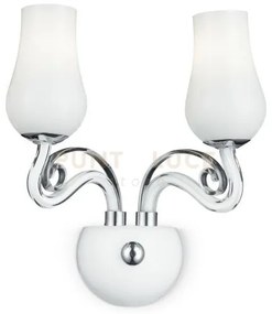 Applique a parete angel bianca e cromo 2 luci attacco e14 34x18x35c...