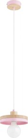 Lampadario sospeso su cavo LARSO 1xE27/15W/230V rosa/beige