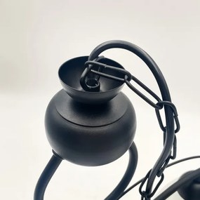 Lampadario a sospensione con catena RETRO 2xE27/60W/230V opaco nero